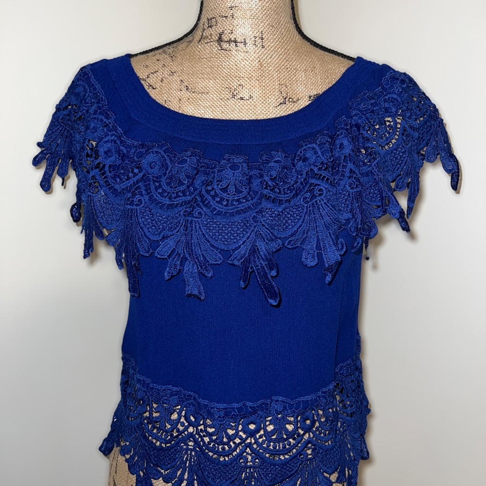 Blue Lace Top